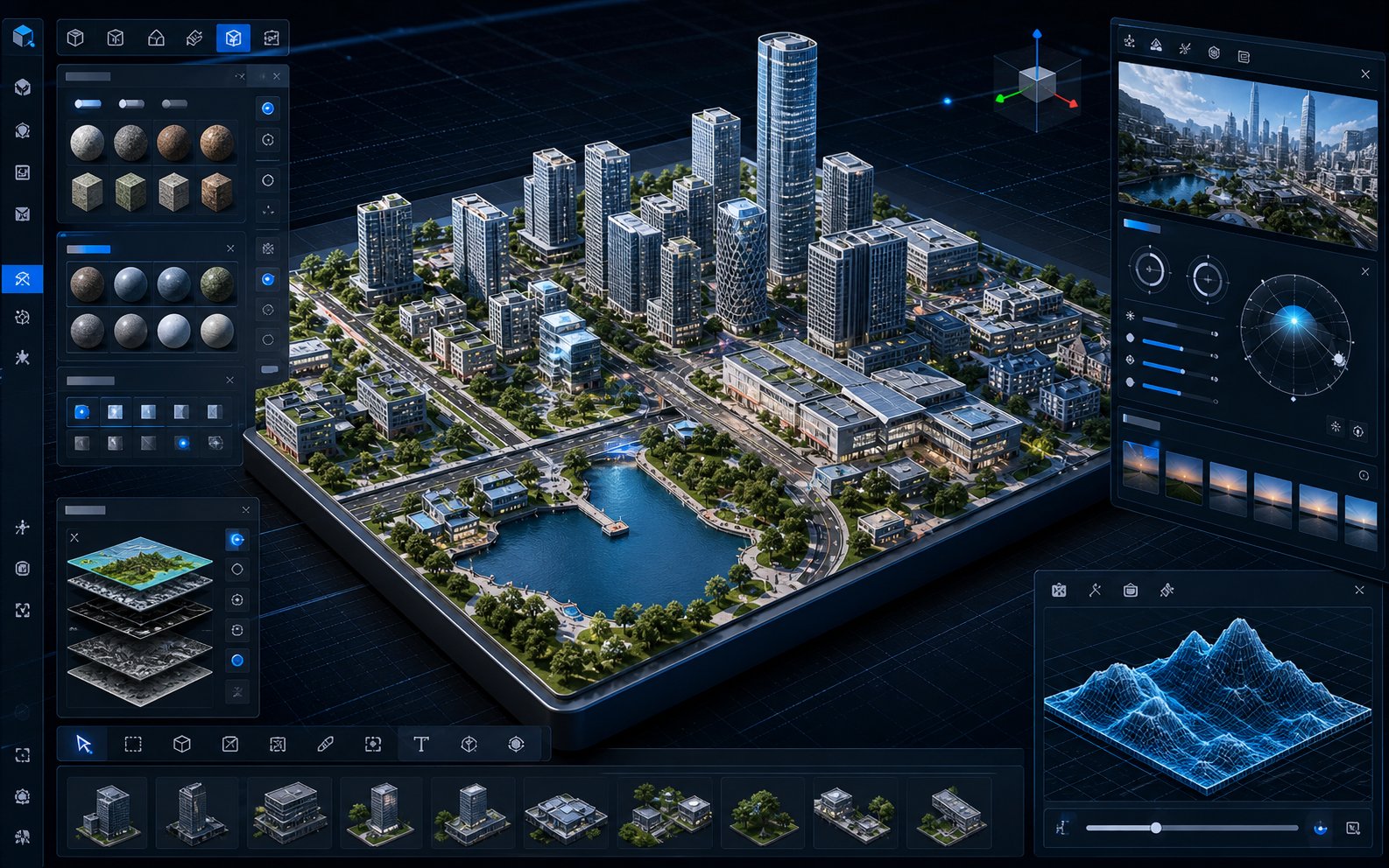 连际City三维城市编辑平台高精度空间表达界面组件